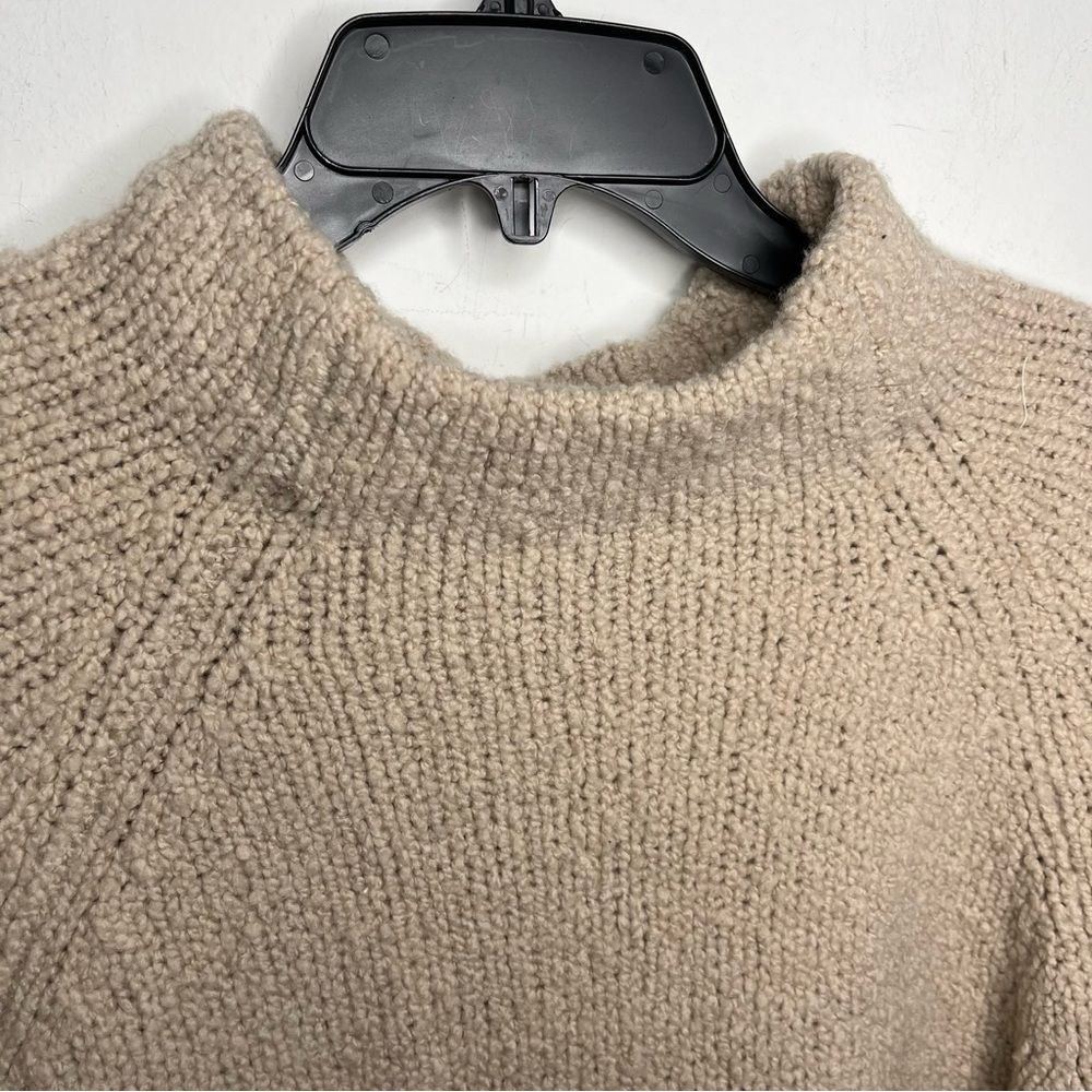 Vince Funnel Neck Chunky Wool Blend Sweater In Burlap M - Picture 3 of 9